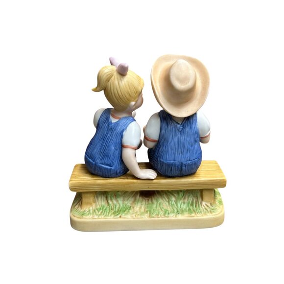 Home Interiors 2005 Denim Days Easter Joy Debbie Danny Porcelain Figurine - Picture 6 of 8